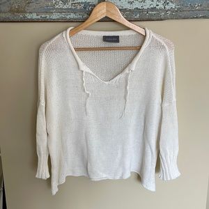 Wooden Ships White Quarter-Length Cotton Sweater XS-S